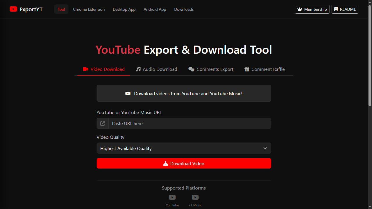 Export-YT Landing