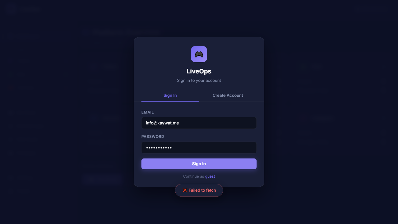 LiveOps Dashboard