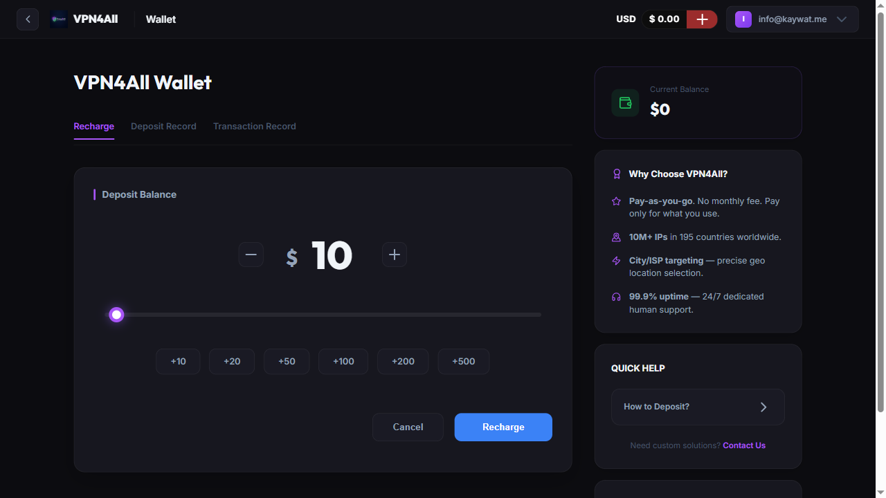 VPN4All Wallet